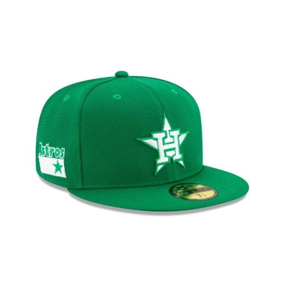 Green Houston Astros Hat - New Era MLB St Patricks Day 59FIFTY Fitted Caps USA7931240